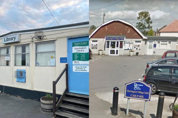 The current Durrington Library, pictured on the left, alongside Durrington village hall, pictured on the right.