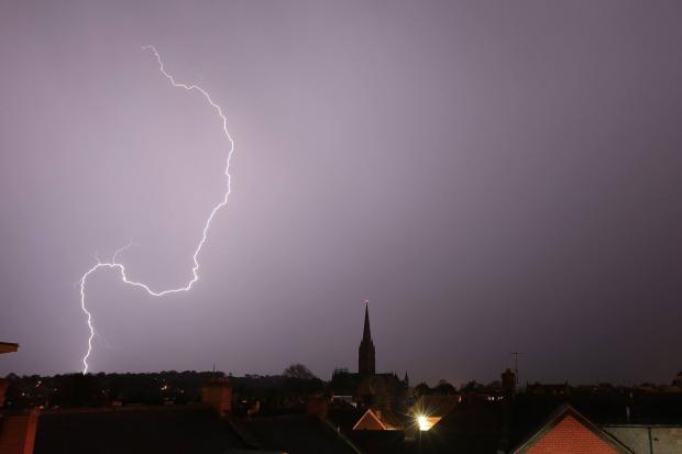 Lightning over Salisbury by Donald Capewell