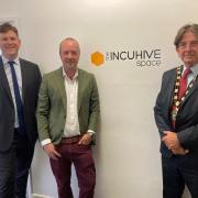 L-R: Cllr Phil North, Steve Northam of IncuHive and Mayor Mark Cooper at the opening