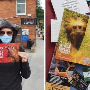The Greenpeace protester put up a poster and delivered a 'letter of condemnation' to the store manager