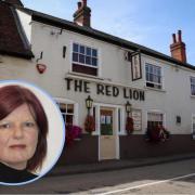 The Red Lion Pub. Inset: Victoria Harber