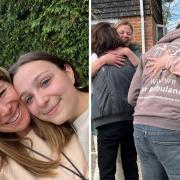 Reunited at last; Olga Kott and her family welcome her goddaughter, university friend and her daughter at their home in Appleshaw, near Andover.