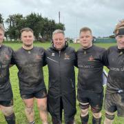 A unique and real proud dad moment for Andy Waite (centre) who is pictured with (left to right) Charlie, Tom, Fin and Bryn