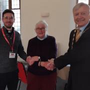 Revd Andy Fitchet, Revd Jill Bentall and Mayor of Test Valley, Cllr Alan Dowden