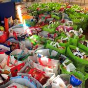 Some of the Christmas hampers that have been donated to Andover Foodbank