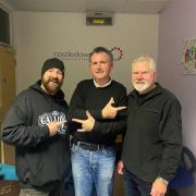 Nokando's Kev and Gaz with Castledown FM's Chris Jackson