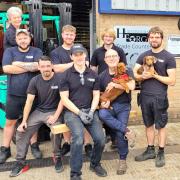 The team at Hurstbourne Forge, including its forge dachshunds!
