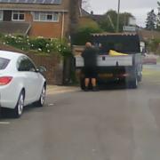 A TVBC vehicle's dashcam caught Albert Bowers throwing the empty bottle into the front garden of a nearby property