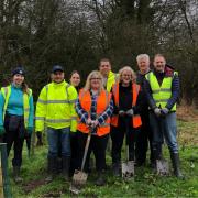 Some of the staff who helped with the planting at Vitacress