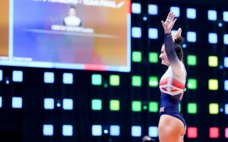 Saskia Servini winning the bronze medal at the world tumbling championships