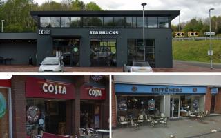 Starbucks, Costa Coffee and Caffe Nero