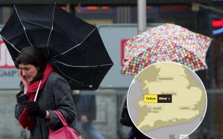 A Met Office warning for Andover as the town is set to be battered by strong winds