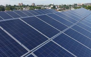 Solar panels stock image