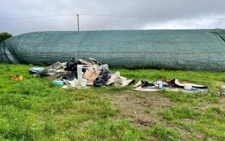 Rubbish fly-tipped in Hurstbourne Priors