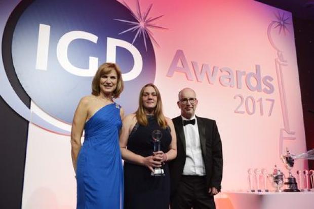 The IGD Leading Edge Award - winner, Susan Connolly, Connolly Spar. The IGD Awards 2017. 03 October 2017.Photo: Tom Parkes
